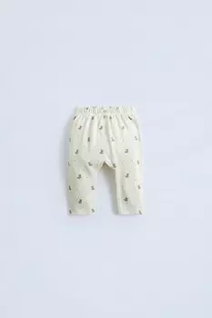 Мягкие брюки с мишкой тедди ZARA, экрю