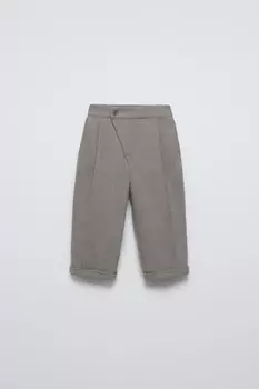 Мягкие брюки с запахом ZARA, темно-серый