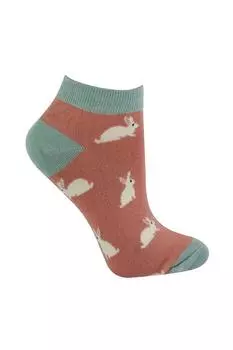 Мягкие дышащие низкие носки из бамбука с милым животным рисунком Miss Sparrow, розовый