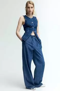 Мягкие джинсы Feather с завязками на шнурке H&M, синий