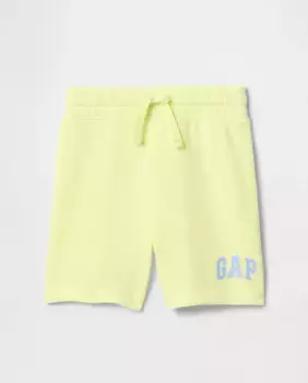 Мягкие французские махровые шорты-бермуды с эластичным поясом и логотипом внизу у мальчика Gap, жёлтый