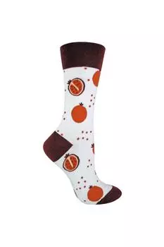 Мягкие хлопковые носки с необычным фруктовым дизайном Sock Snob, белый