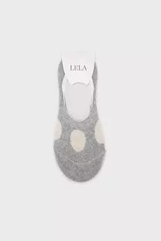 Мягкие хлопковые трикотажные носки-балерины с рисунком 0070005 Lela, серый