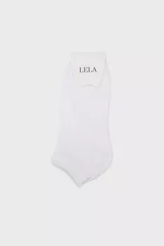 Мягкие хлопковые вязаные носки-пинетки 0070001 Lela, белый