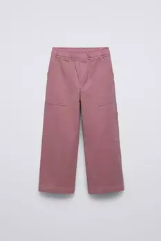 Мягкие качественные эластичные брюки ZARA, розовый
