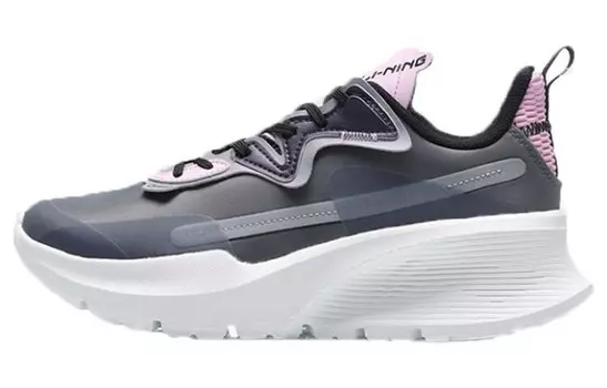 Мягкие кроссовки женские с низким верхом серые/розовые Lining