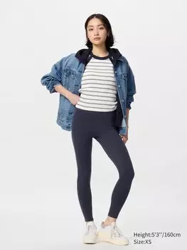 Мягкие леггинсы airism короткие Uniqlo, цвет 69 синий