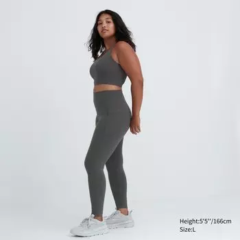 Мягкие леггинсы AIRism с защитой от ультрафиолета (с карманами) Uniqlo, серый
