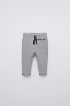 Мягкие леггинсы с карманом ZARA, серый мергель