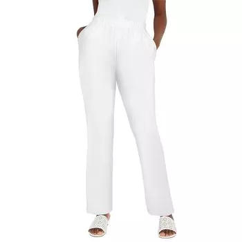 Мягкие легкие женские брюки больших размеров Jessica London, белый