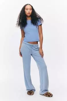 Мягкие махровые пижамные штаны Monki, голубой