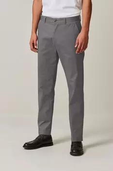 Мягкие на ощупь брюки-чиносы стрейч с принтом Next, серый