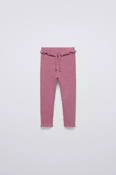 Мягкие на ощупь ребристовые леггинсы ZARA, розовый