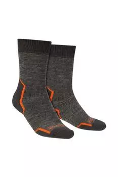 Мягкие носки-ботинки Explorer из плотной мериносовой шерсти Bridgedale, серый