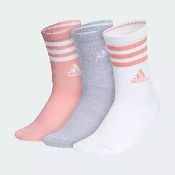 Мягкие носки с тремя полосками, набор из 3 штук Adidas, Semi Pink Spark/Grey/White