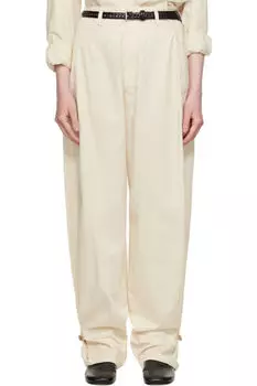 Мягкие объемные брюки цвета «Off-White» LEMAIRE