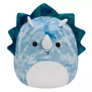 Мягкие плюшевые плюшевые трицератопсы, сине-белые, 40 см. Squishmallows