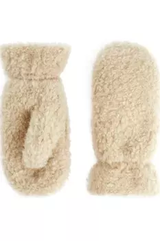 Мягкие плюшевые варежки Arket, бежевый