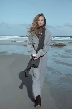Мягкие прямые брюки ZARA, светло-серый