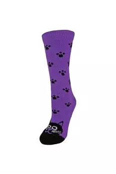Мягкие пушистые нескользящие носки-тапочки с рисунками животных Sock Snob, фиолетовый