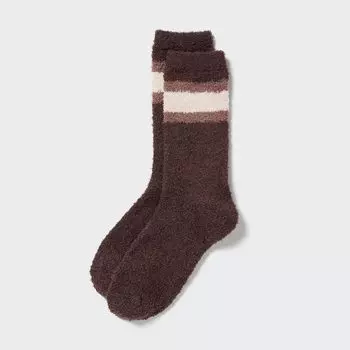 Мягкие пушистые термоноски HEATTECH Uniqlo, темно коричневый