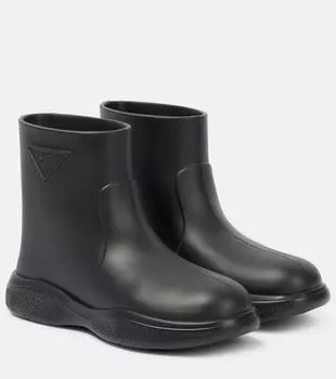 Мягкие резиновые ботинки на щиколотку Prada, черный