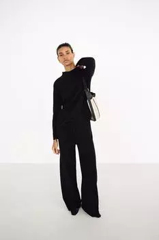 Мягкие широкие брюки-джоггеры ZARA, черный