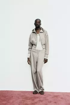 Мягкие широкие брюки ZARA, хаки