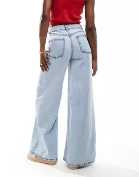 Мягкие широкие джинсы ASOS DESIGN голубого цвета