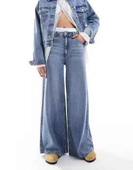 Мягкие широкие джинсы среднего синего цвета ASOS DESIGN