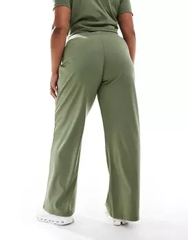 Мягкие широкие танцевальные брюки цвета хаки ASOS 4505 Curve Icon
