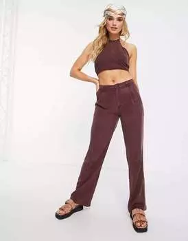 Мягкие свободные брюки для папы ASOS цвета красного дерева