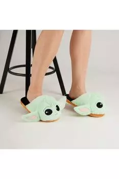 Мягкие тапочки «Мандалорский малыш Йода 3D» Disney, зеленый