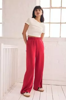 Мягкие трикотажные брюки с кнопками по бокам Next, красный