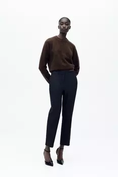 Мягкие укороченные брюки ZARA, темный индиго
