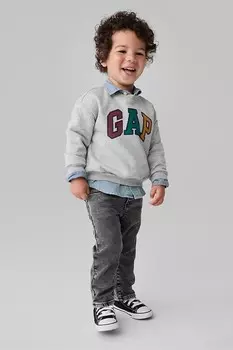 Мягкие узкие джинсы, надеваемые вручную (6 мес 5 лет) Gap, черный