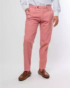 Мягкие узкие мужские брюки чинос светло-розового цвета Wickett Jones
