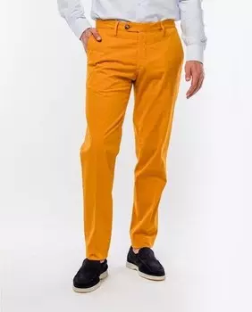 Мягкие узкие светло-оранжевые мужские брюки чинос Wickett Jones, оранжевый
