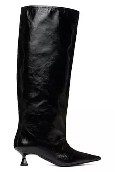 Мягкие высокие угги с мешковатым голенищем Ganni, черный