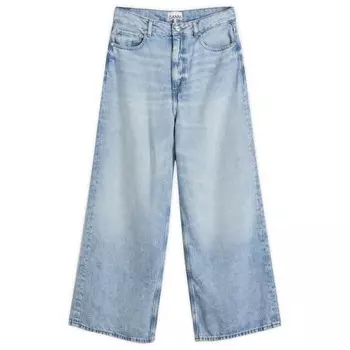 Мягкие жесткие мешковатые джинсы из денима Ganni, голубой