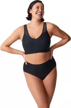 Мягкий эластичный топ с кружевной подкладкой Chantelle, черный