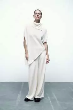Мягкий асимметричный топ ZARA, экру