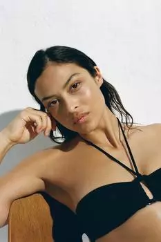 Мягкий бандо-топ бикини H&M, черный