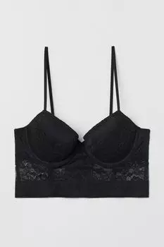 Мягкий бюстгальтер без косточек H&amp;M, черное кружево