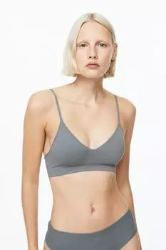 Мягкий бюстгальтер H&amp;M, серо-зеленый
