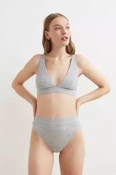 Мягкий бюстгальтер из хлопка H&amp;M, светло-серый