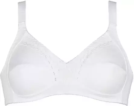 Мягкий бюстгальтер Naturana "Классика", чашка A-D, мягкий хлопковый бюстгальтер без косточек с вышивкой, бежевый