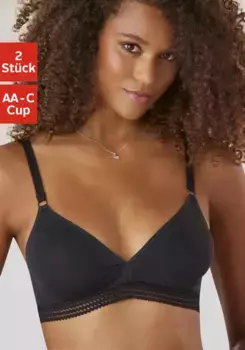 Мягкий бюстгальтер Petite Fleur без косточек с изящным треугольным узором, белый