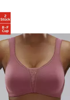 Мягкий бюстгальтер Petite Fleur без косточек с кружевными деталями, цвет Rosenholz + Puder