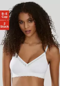 Мягкий бюстгальтер Petite Fleur без косточек с тонкой кружевной отделкой, белый